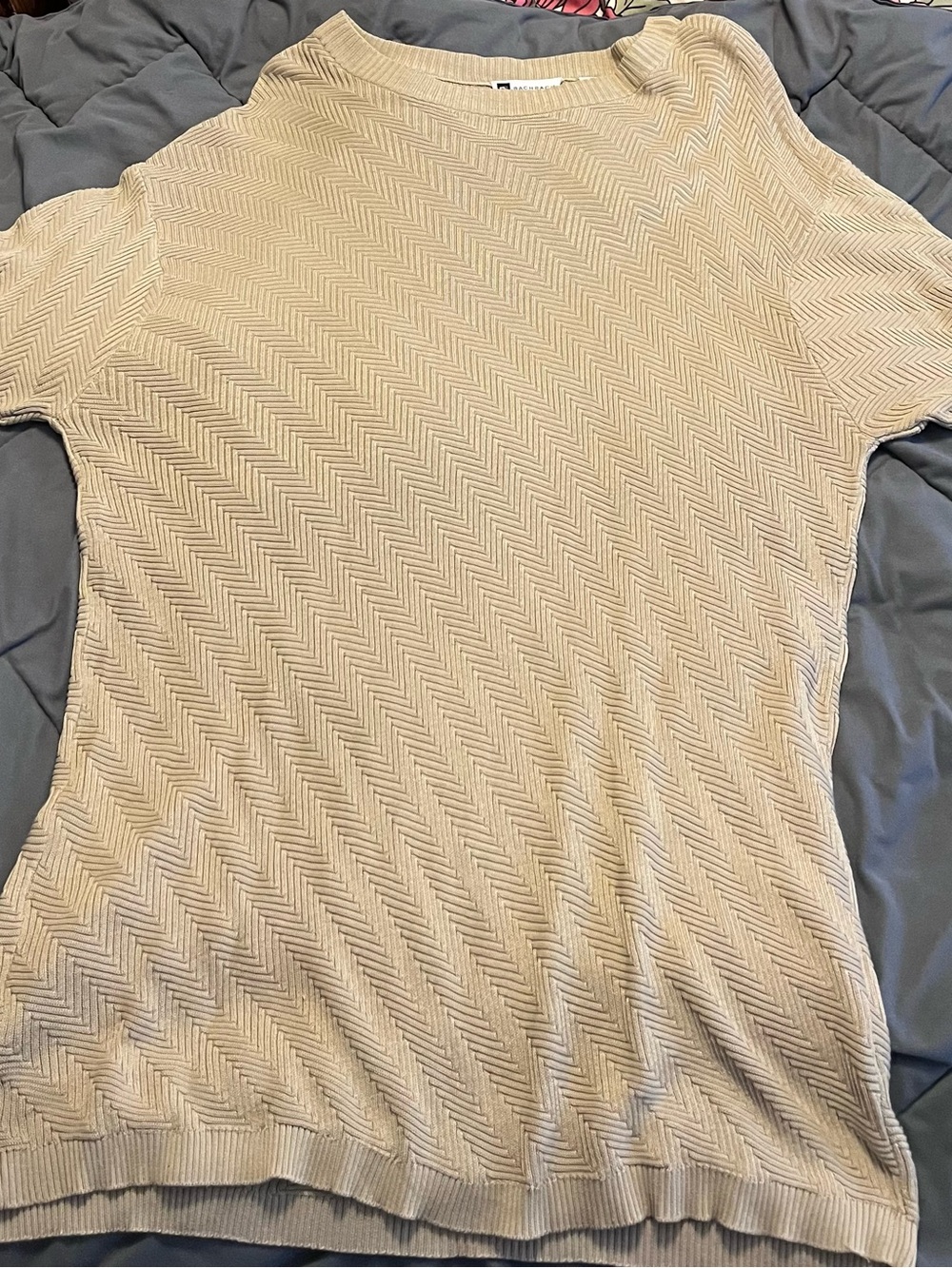 Vintage Bachrach silk cotton womens dress XXL herringbone sweater